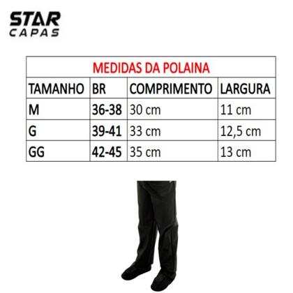 Imagem de Polaina Bota Galocha Star Capas 100% Impermeável Pvc Motoqueiro Motoboy Solado