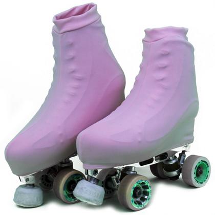 Imagem de Polaina Cobre Botas Capa Para Patins Patinashow  Rosa Bebê
