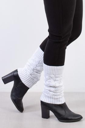 Imagem de Polaina feminina de malha tricô para inverno
