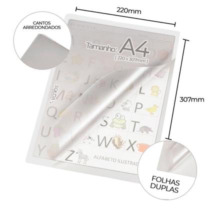Imagem de Polaseal A4 220x307 - Kit 200 Folhas - Plástico para Plastificação Pouch Film 0,05