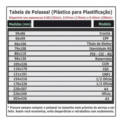 Imagem de Polaseal Para Plastificação Meio Ofício 170x226x0,05 20un