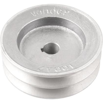 Imagem de Polia Alumínio 2 Canais Perfil A 100mm com Furo 5/8" - Vonder