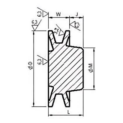 Imagem de Polia de Alumínio para Transmissão em V 2 Canais Tipo A 80mm - Alucal PAL80A2