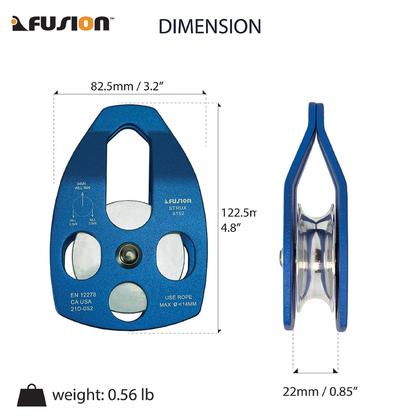 Imagem de Polia de Resgate Fusion Climb Strux 34KN - Alumínio Azul Fosco