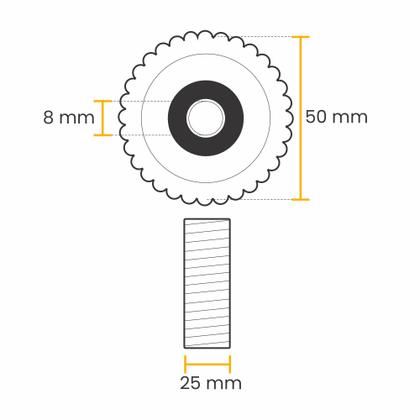 Imagem de Polia Dentada 25 X Ø50mm (2 Rolamentos 608)