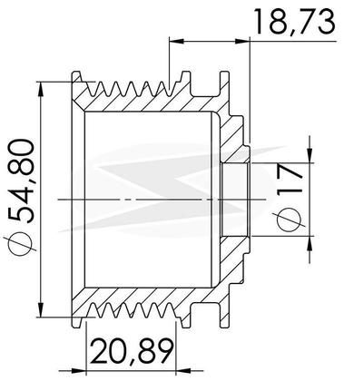 Imagem de Polia Rígida Para Alternador Renault Duster Logan Mégane Sandero UF3437 Unifap