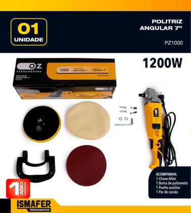 Imagem de Politriz Angular Automotiva 7pol 1200w Profissional 127V