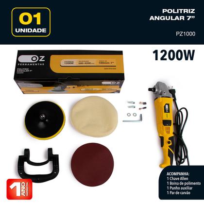 Imagem de Politriz Angular Automotiva 7pol 1200w Profissional 220V