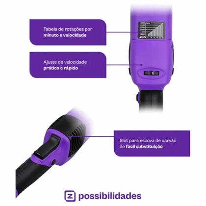 Imagem de Politriz Roto Orbital 15mm 900W - 127V Zacs