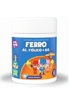 Imagem de Polivitaminico Ferro + Ácido Fólico + B12 Vitatoon Luccas Neto Sabor Pêssego 30gomas