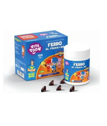 Imagem de Polivitaminico Ferro + Ácido Fólico + B12 Vitatoon Luccas Neto Sabor Pêssego 30gomas