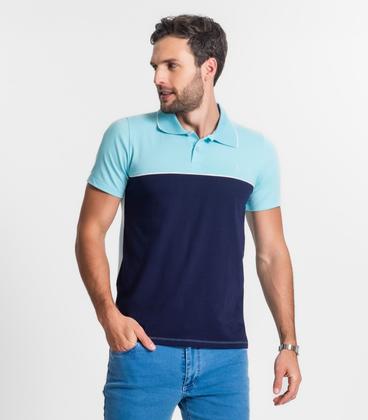 Imagem de Polo De Cotton Masculina Diametro Azul