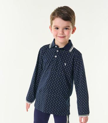 Imagem de Polo Infantil Manga Longa Trick Nick Azul