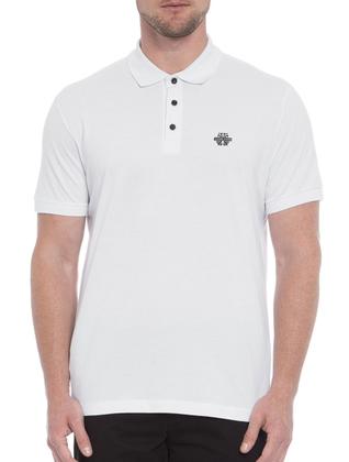 Imagem de Polo John John Masculina Logo Transfer White Branca