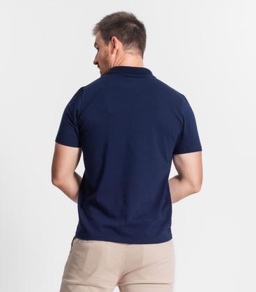 Imagem de Polo Masculina Com Bolso Cotton Leve Diametro Azul