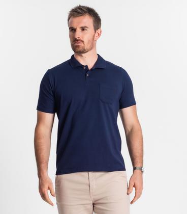 Imagem de Polo Masculina Com Bolso Cotton Leve Diametro Azul