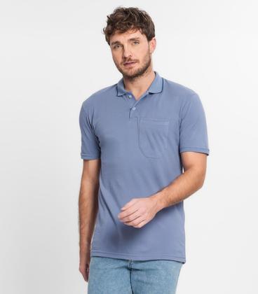 Imagem de Polo Masculina Com Gola Contrastante Select Azul