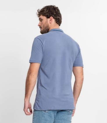 Imagem de Polo Masculina Com Gola Contrastante Select Azul