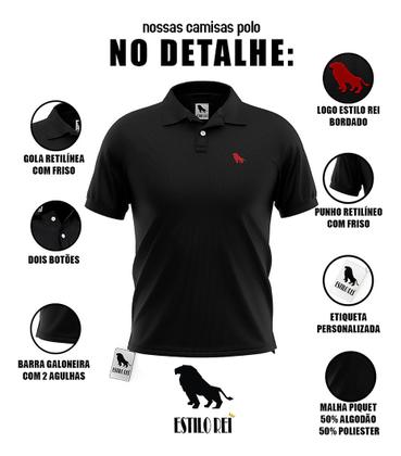 Imagem de Polo Piquet Com Bordado Plus Size G4 E G5