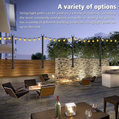 Imagem de Pólos de luz String Beizelte, pacote com 6, 1,5 m para luzes externas