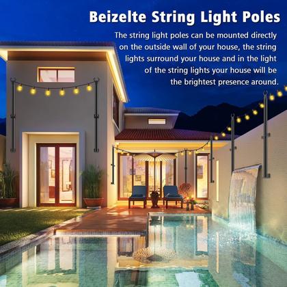 Imagem de Pólos de luz String Beizelte, pacote com 6, 1,5 m para luzes externas