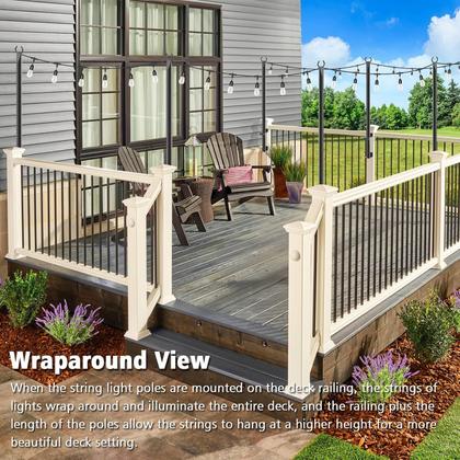 Imagem de Pólos de luz String Beizelte, pacote com 6, 1,5 m para luzes externas