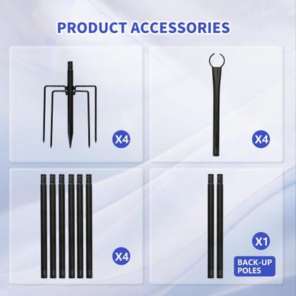 Imagem de Pólos de luz String Xbrigh 9FT, pacote com 4 para uso externo