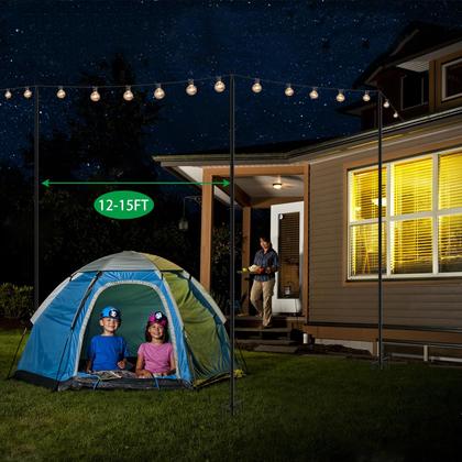 Imagem de Pólos de luz String Xbrigh 9FT, pacote com 4 para uso externo