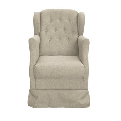 Imagem de Poltrona Amamentação Balanço Descanso Manu Com Puff Linho