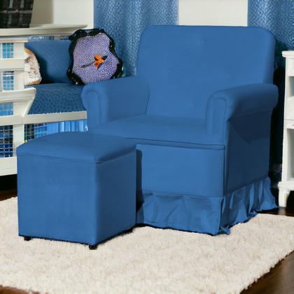 Imagem de Poltrona Amamentação Balanço Para Quarto Com Puff Laura Suede