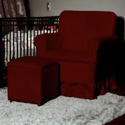 Imagem de Poltrona Amamentação Balanço Para Quarto Com Puff Laura Suede