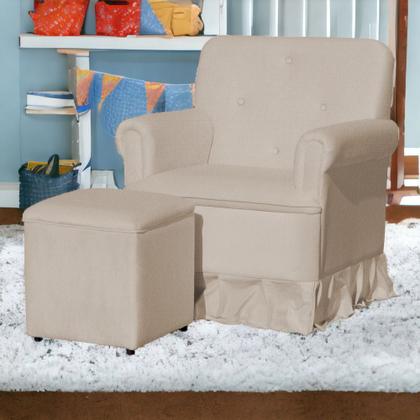 Imagem de Poltrona Amamentação Balanço Para Quarto Com Puff Laura Suede