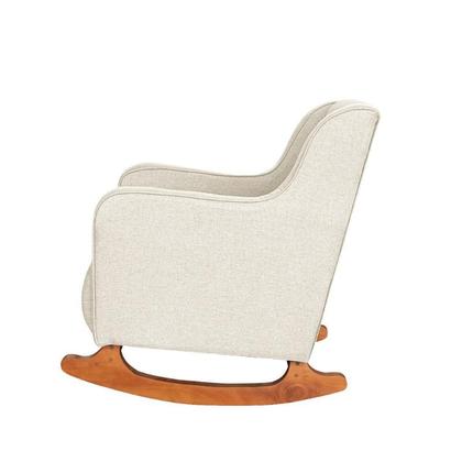 Imagem de Poltrona Amamentação C / Balanço Cadeira Descanso Aquila Com Puff Linho