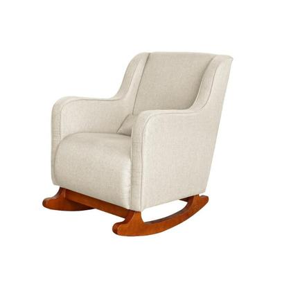 Imagem de Poltrona Amamentação C / Balanço Cadeira Descanso Aquila Com Puff Linho