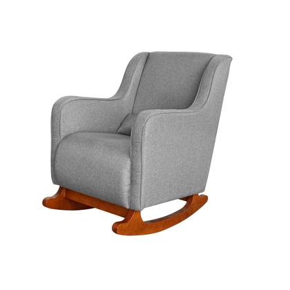 Imagem de Poltrona Amamentação C / Balanço Cadeira Descanso Aquila Com Puff Linho