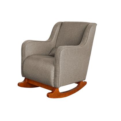 Imagem de Poltrona Amamentação C / Balanço Cadeira Descanso Aquila Com Puff Linho Marrom - Twdecora