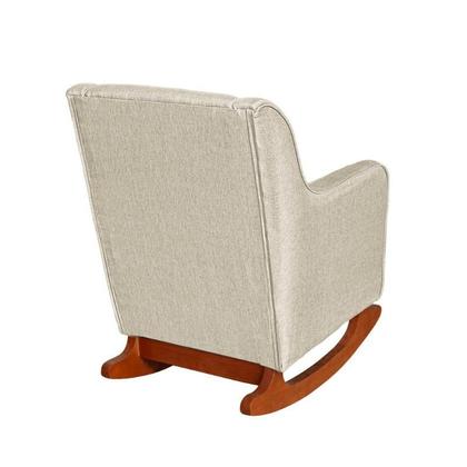 Imagem de Poltrona Amamentação C/Balanço Cadeira Descanso Puff Aquila Linho Bege - Twdecora