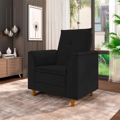 Imagem de Poltrona Amamentação Confortável Com Puff Ayla Suede