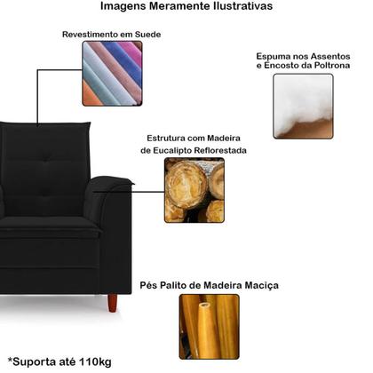 Imagem de Poltrona Amamentação Confortável Com Puff Ayla Suede