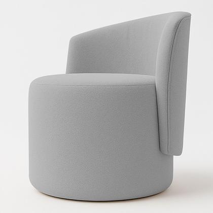 Imagem de Poltrona Aura Decorativa Orgânica Bouclé Premium De Luxo Para Sala Quarto Recepção Formato Cilíndrico Design Escultural