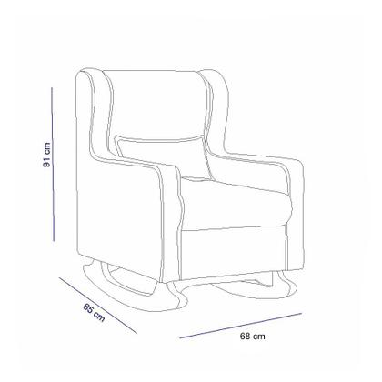 Imagem de Poltrona Aurora Amamentação Balanço - Sala De Estar - Quarto Amamentação Mais Puff Veludo - Estopar