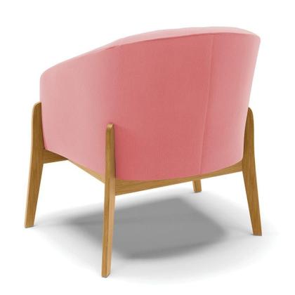 Imagem de Poltrona Base Madeira Castanho Cor Rose