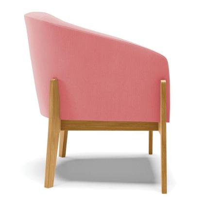 Imagem de Poltrona Base Madeira Castanho Cor Rose