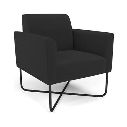 Imagem de Poltrona Base X Industrial Preto Marisa Veludo Preto