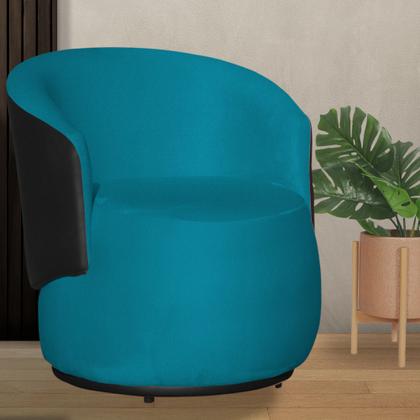 Imagem de Poltrona Beatriz Organica Tecido Suede Com Composê em material sintético Preto