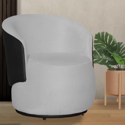 Imagem de Poltrona Beatriz Organica Tecido Suede Com Composê em material sintético Preto