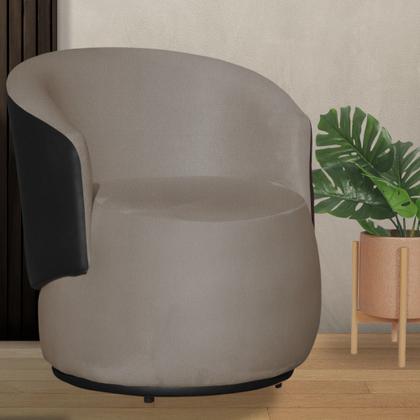 Imagem de Poltrona Beatriz Organica Tecido Suede Com Composê em material sintético Preto