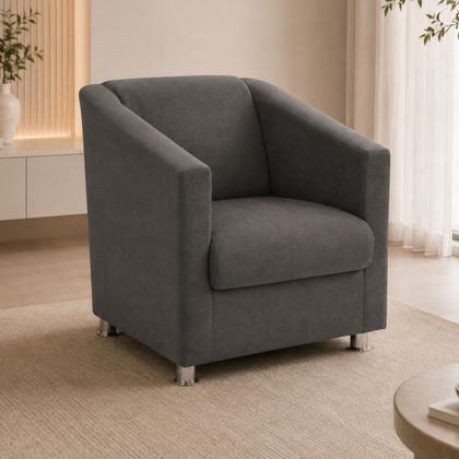 Imagem de Poltrona Bia em Suede Premium o com Pés Cromados - Design Moderno e Confortável