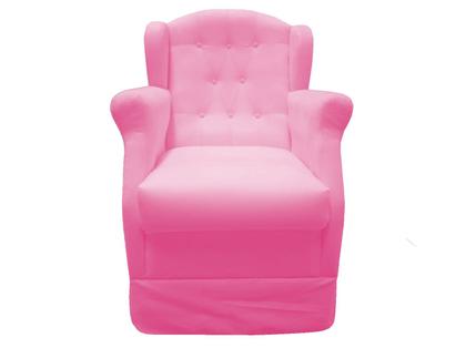 Imagem de Poltrona Cadeira De Amamentação Com Balanço Manu Suede Rosa Bebê Ms Decor