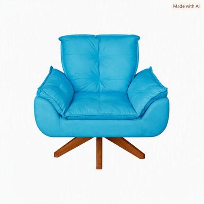 Imagem de Poltrona/Cadeira Decorativa Glamour Opala Giratória cor:Azul Turqueza